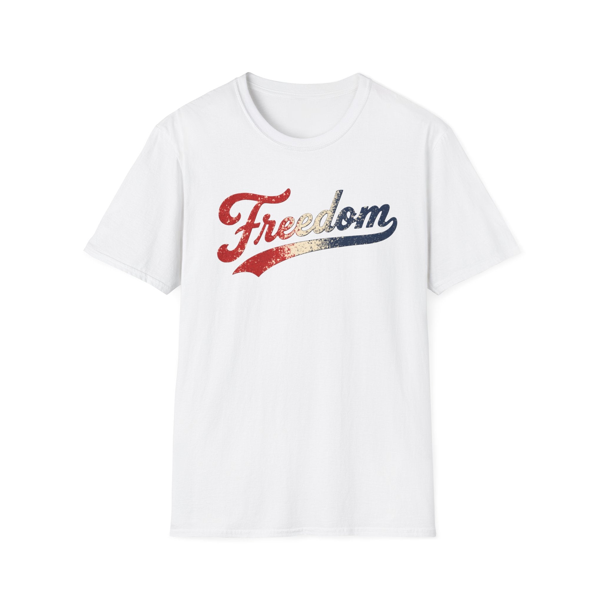 Freedom Shirt | Vintage Patriotic Graphic Tee | Distressed Red White Blue Freedom T-Shirt | Retro Americana Independence Day Shirt
