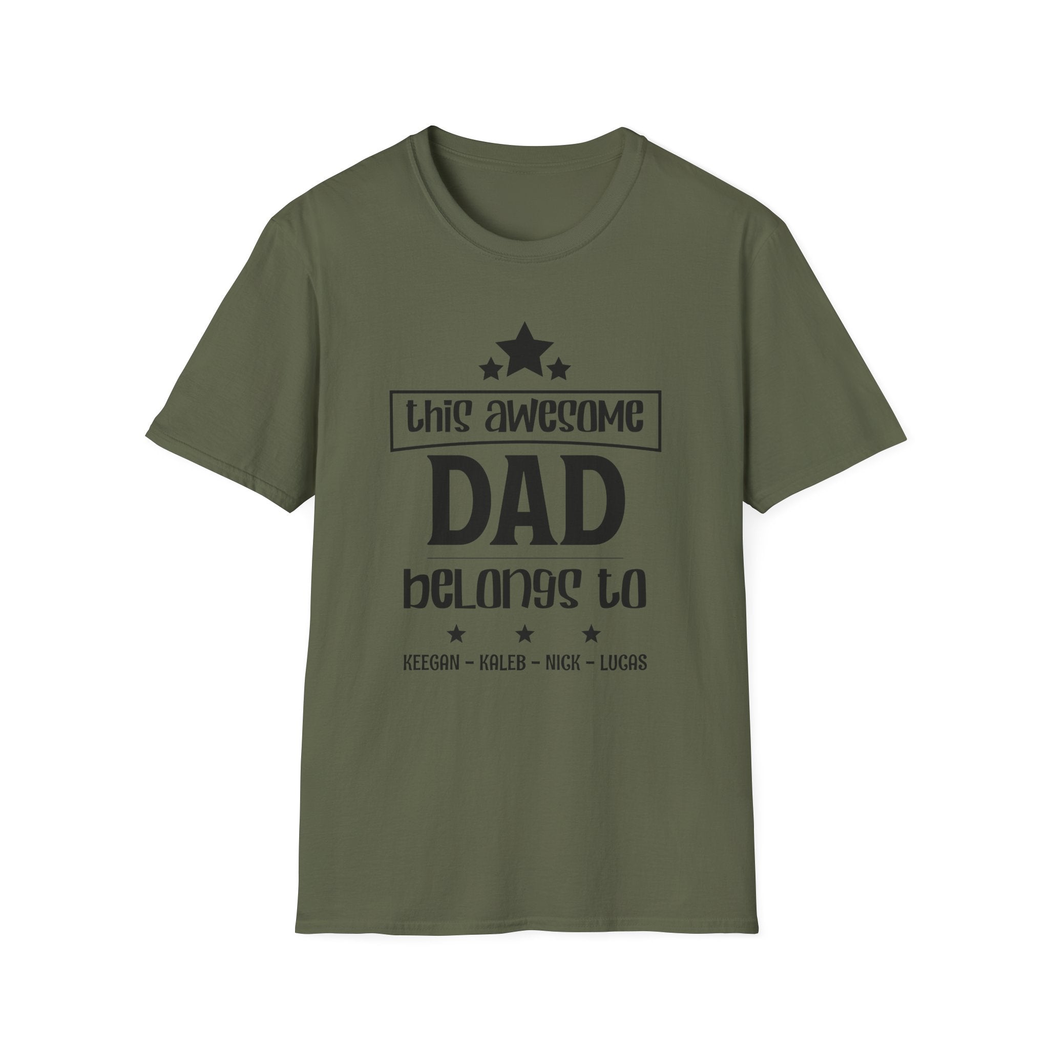 Personalized Dad Shirt with Kids Names | This Awesome Dad Belongs To | Father's Day Gift