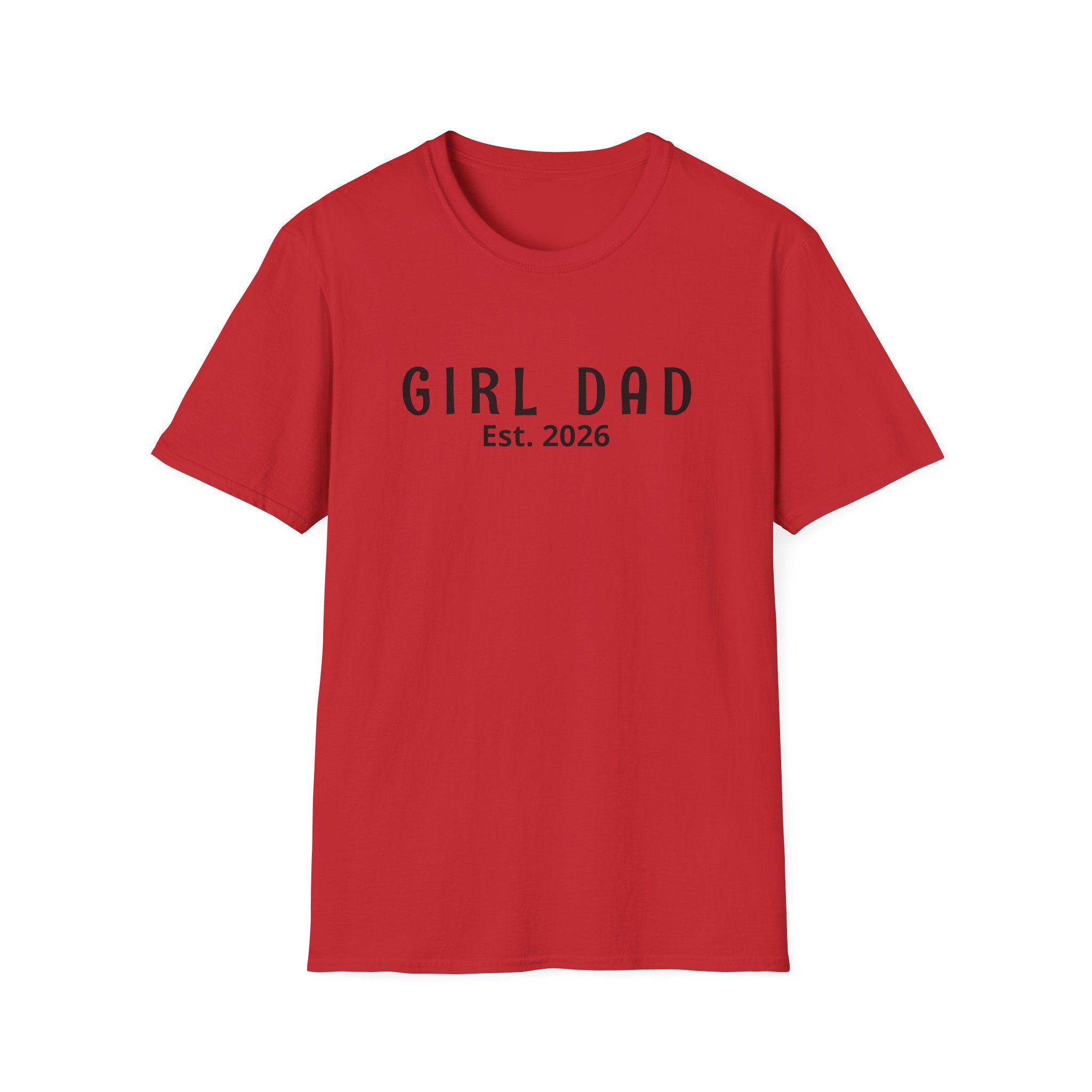 Personalized “Girl Dad Est. 2026” Minimalist Fatherhood T-Shirt | Modern Dad Tee | New Dad Gift | Sport Grey Graphic Shirt