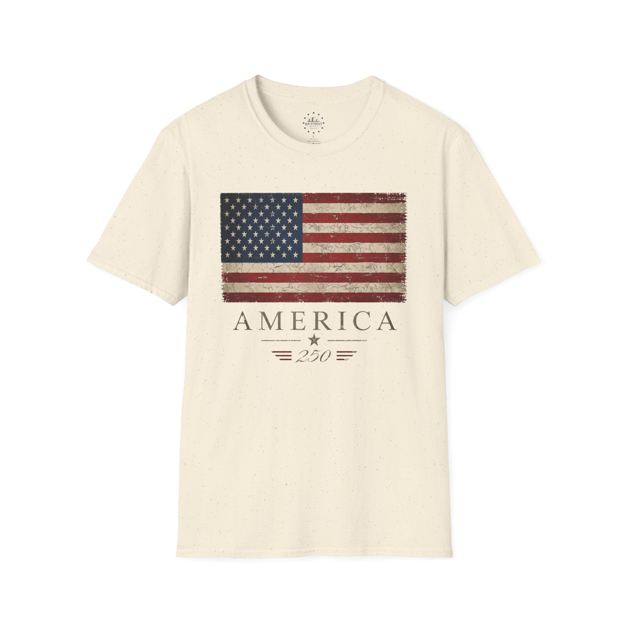 America 250 Vintage Flag T-Shirt | Patriotic USA Anniversary Tee | Americana Heritage Shirt