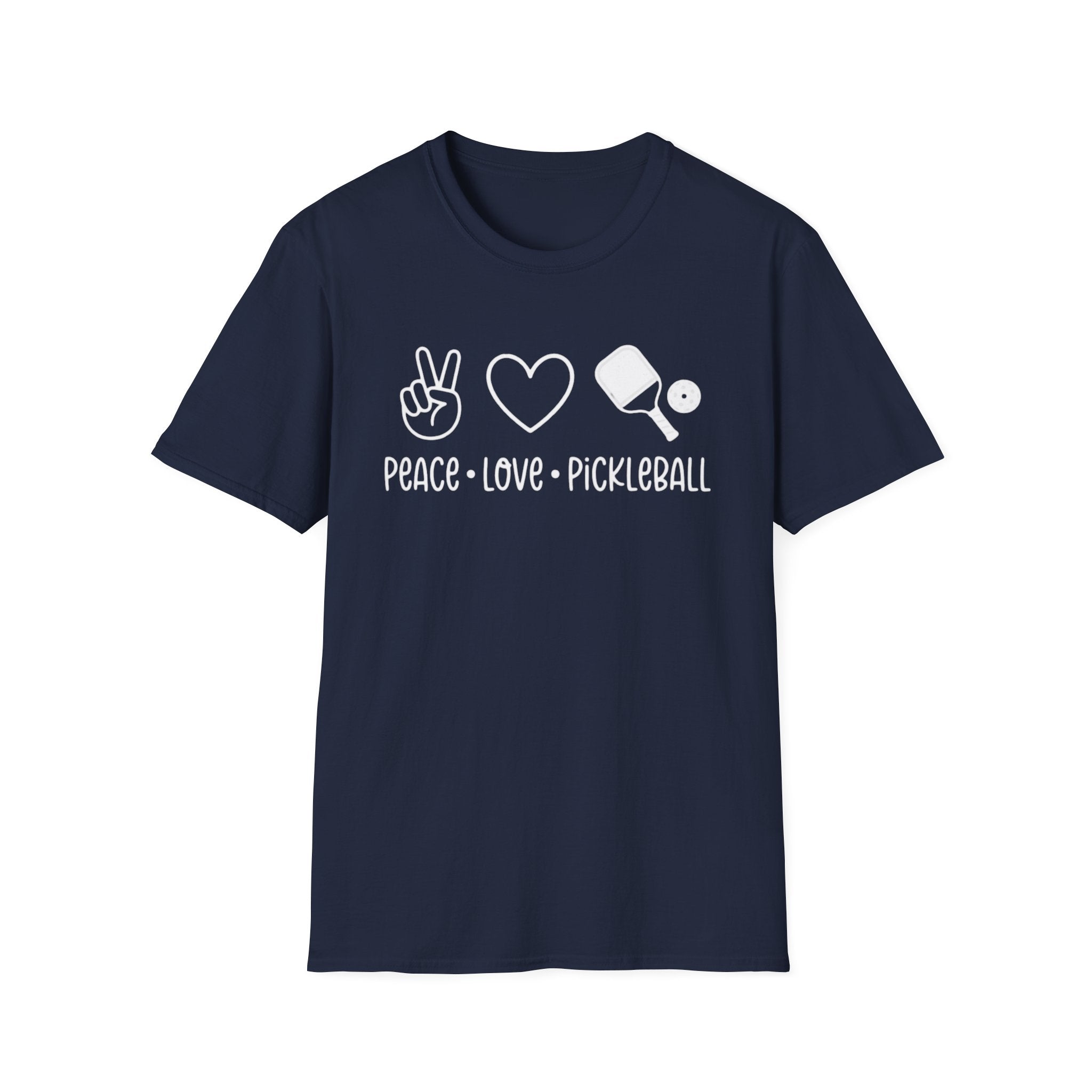 Peace Love Pickleball Graphic Tee | Cute Pickleball Shirt for Women & Men - Unisex Soft style T-Shirt