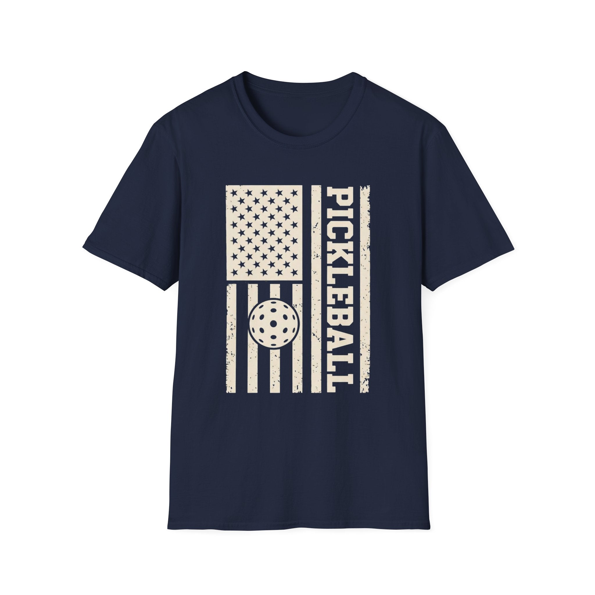 Pickleball American Flag Shirt – Distressed Patriotic Pickleball Tee for Men & Women