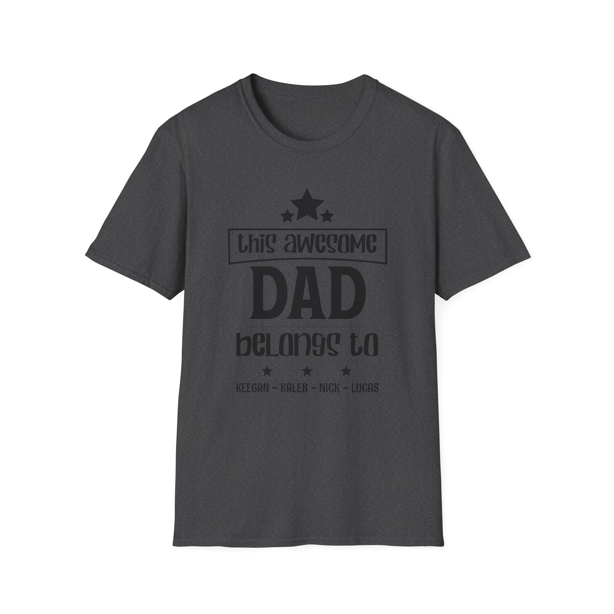 Personalized Dad Shirt with Kids Names | This Awesome Dad Belongs To | Father's Day Gift