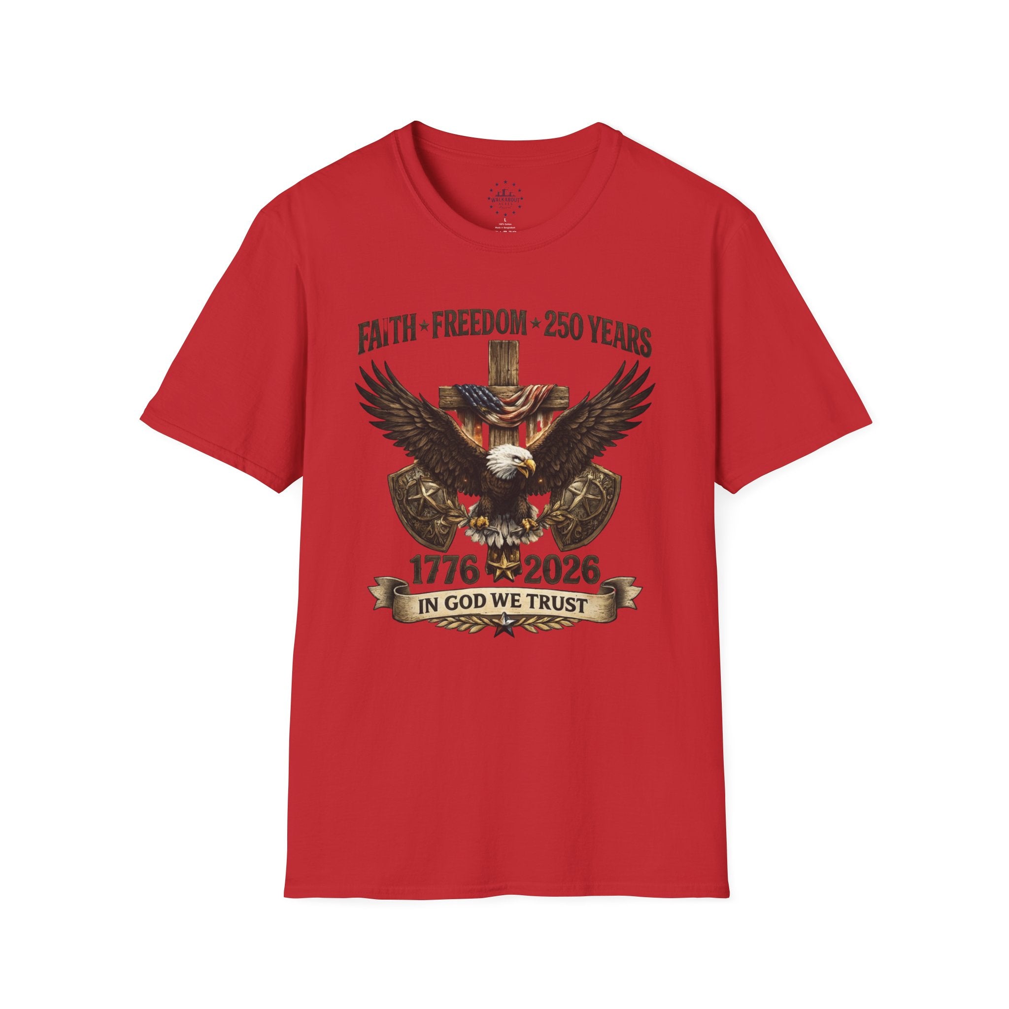 Faith Freedom 250 Years Shirt | In God We Trust Patriotic Eagle Tee | America 1776–2026 Anniversary Shirt