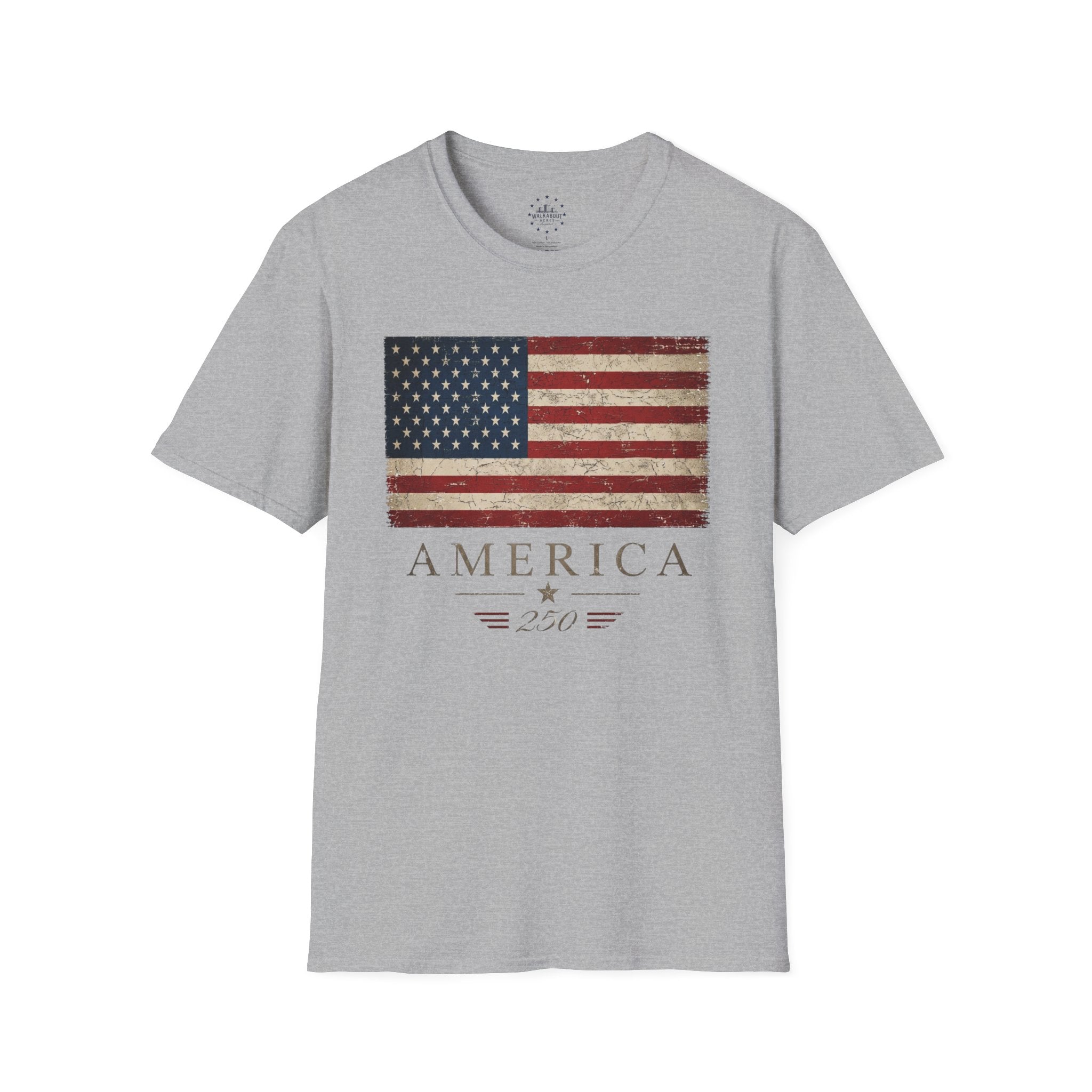 America 250 Vintage Flag T-Shirt | Patriotic USA Anniversary Tee | Americana Heritage Shirt