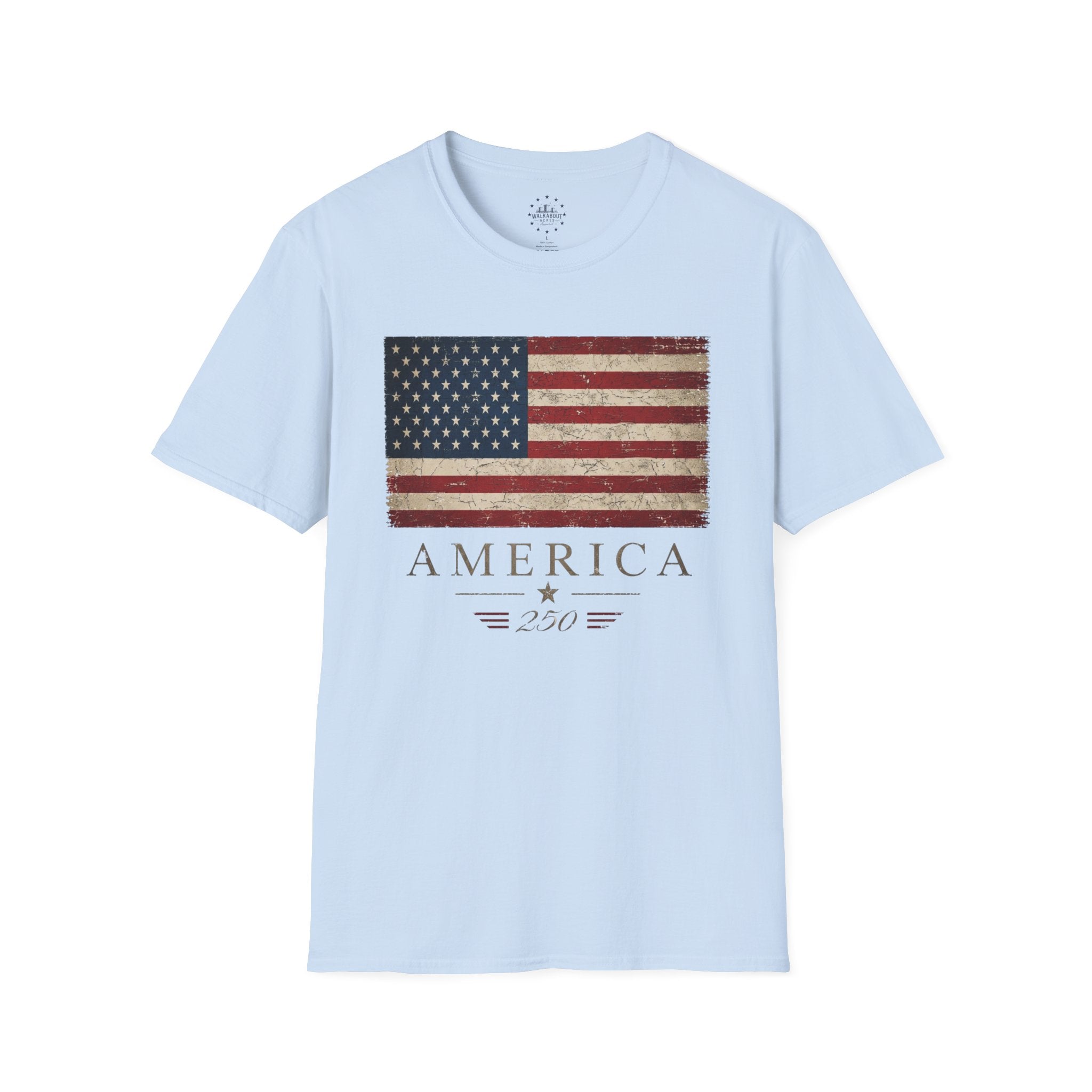 America 250 Vintage Flag T-Shirt | Patriotic USA Anniversary Tee | Americana Heritage Shirt