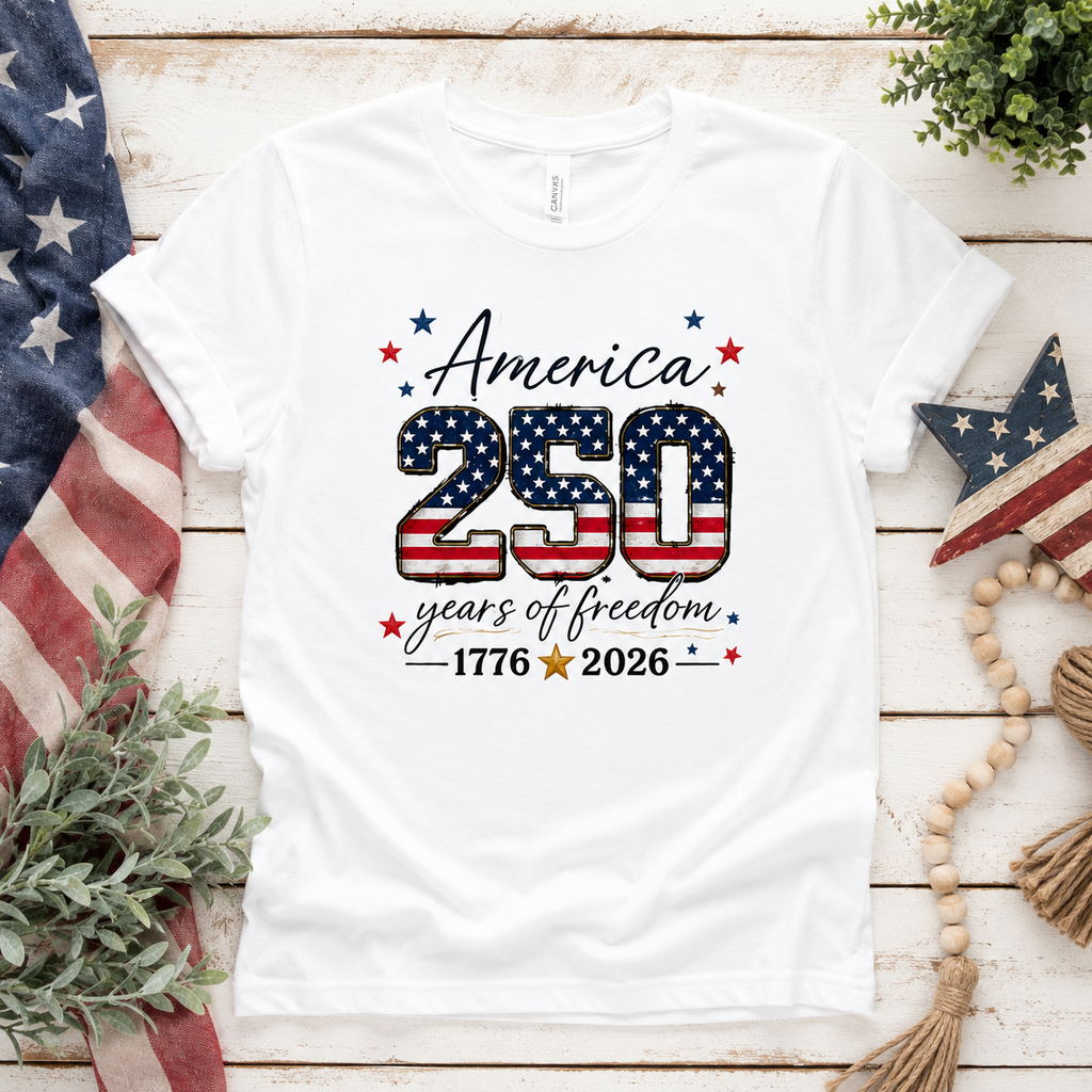 America 250 Years of Freedom Shirt | Patriotic USA Flag Anniversary Tee | 1776–2026 Celebration Shirt