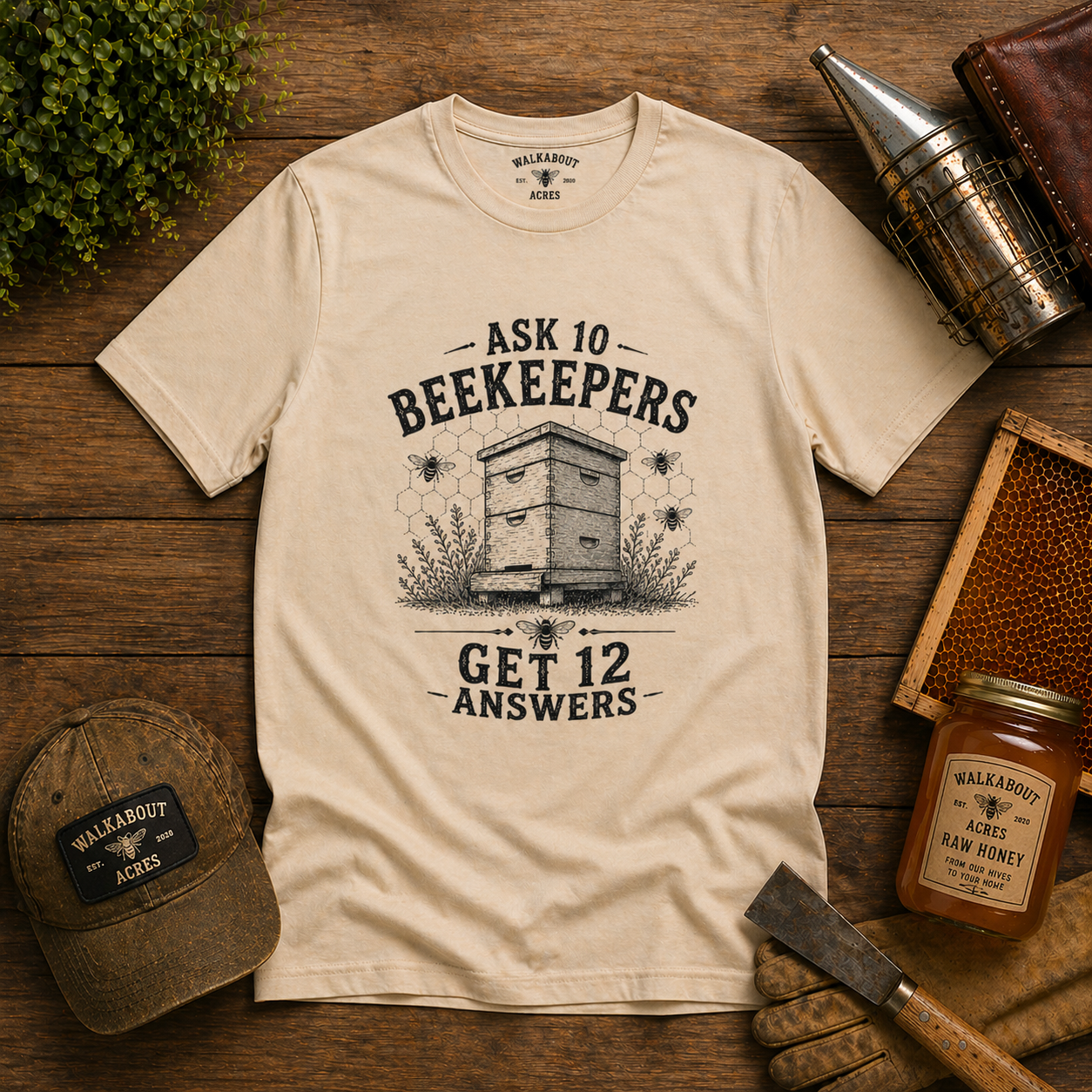 Ask 10 Beekeepers, Get 12 Answers T-Shirt | Funny Beekeeper Shirt | Bee Keeper Humor Tee