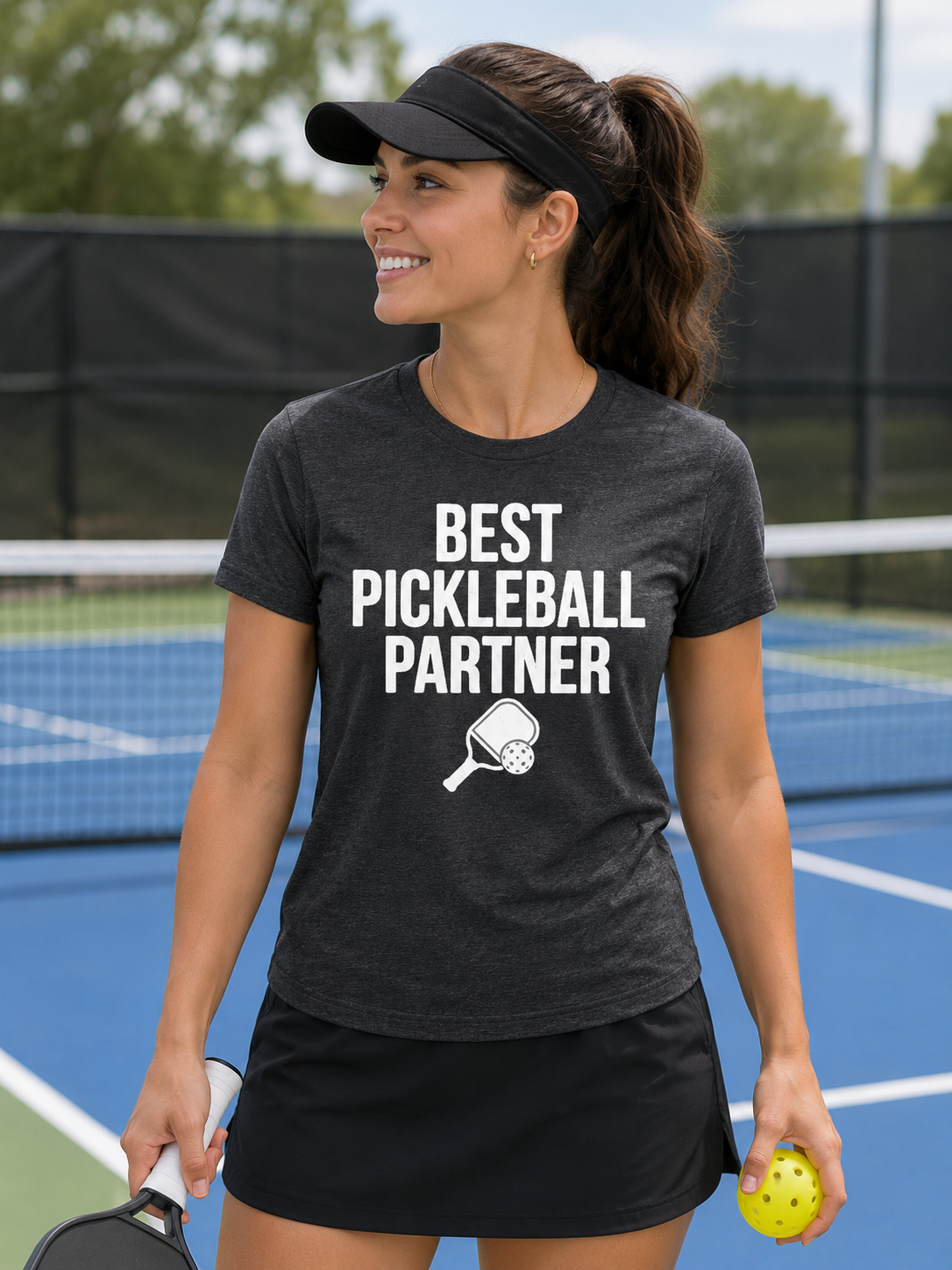 Best Pickleball Partner Shirt – Funny Pickleball Couple Tee | Pickleball Gift for Him or Her | Pickleball Court Graphic T-Shirt