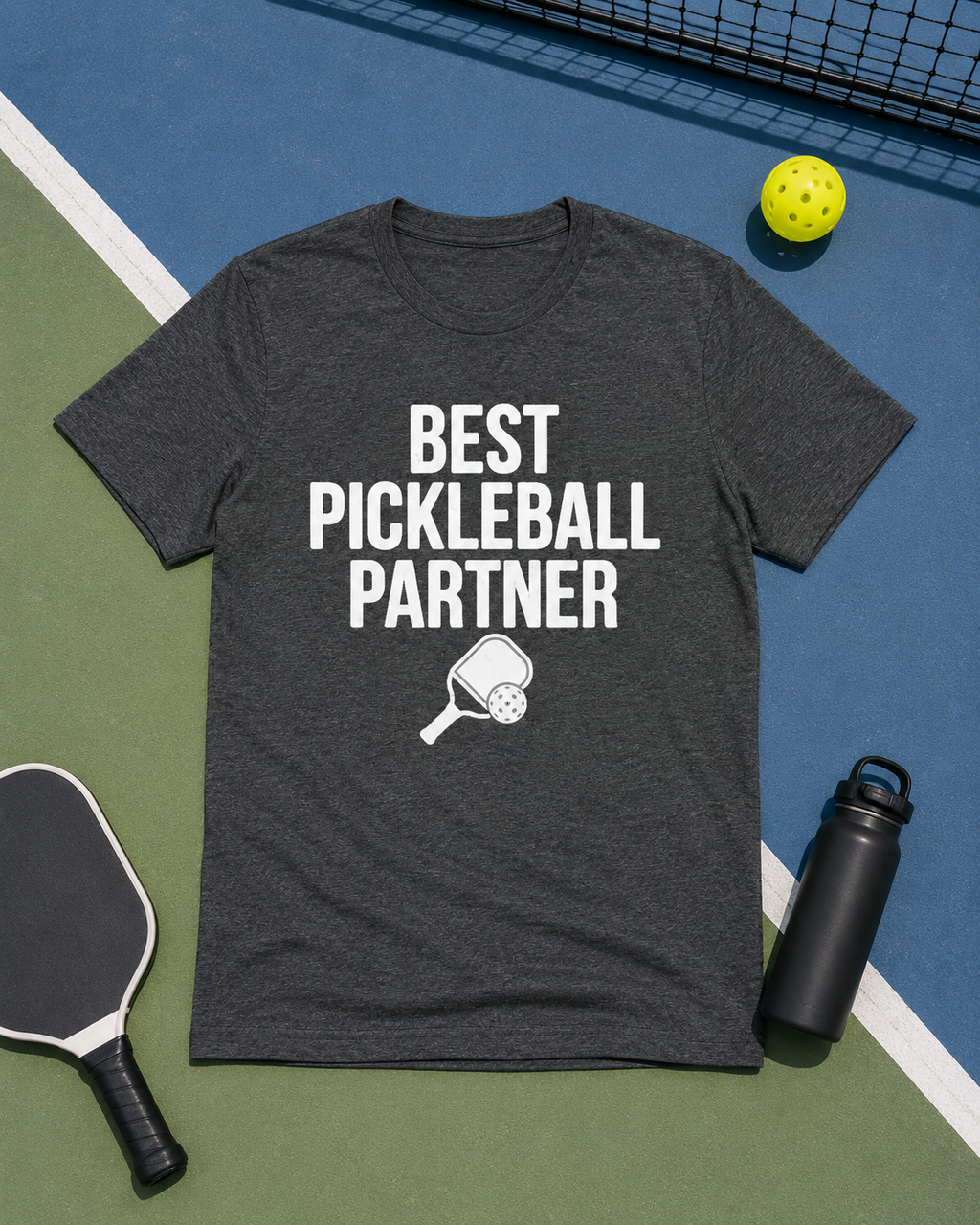 Best Pickleball Partner Shirt – Funny Pickleball Couple Tee | Pickleball Gift for Him or Her | Pickleball Court Graphic T-Shirt