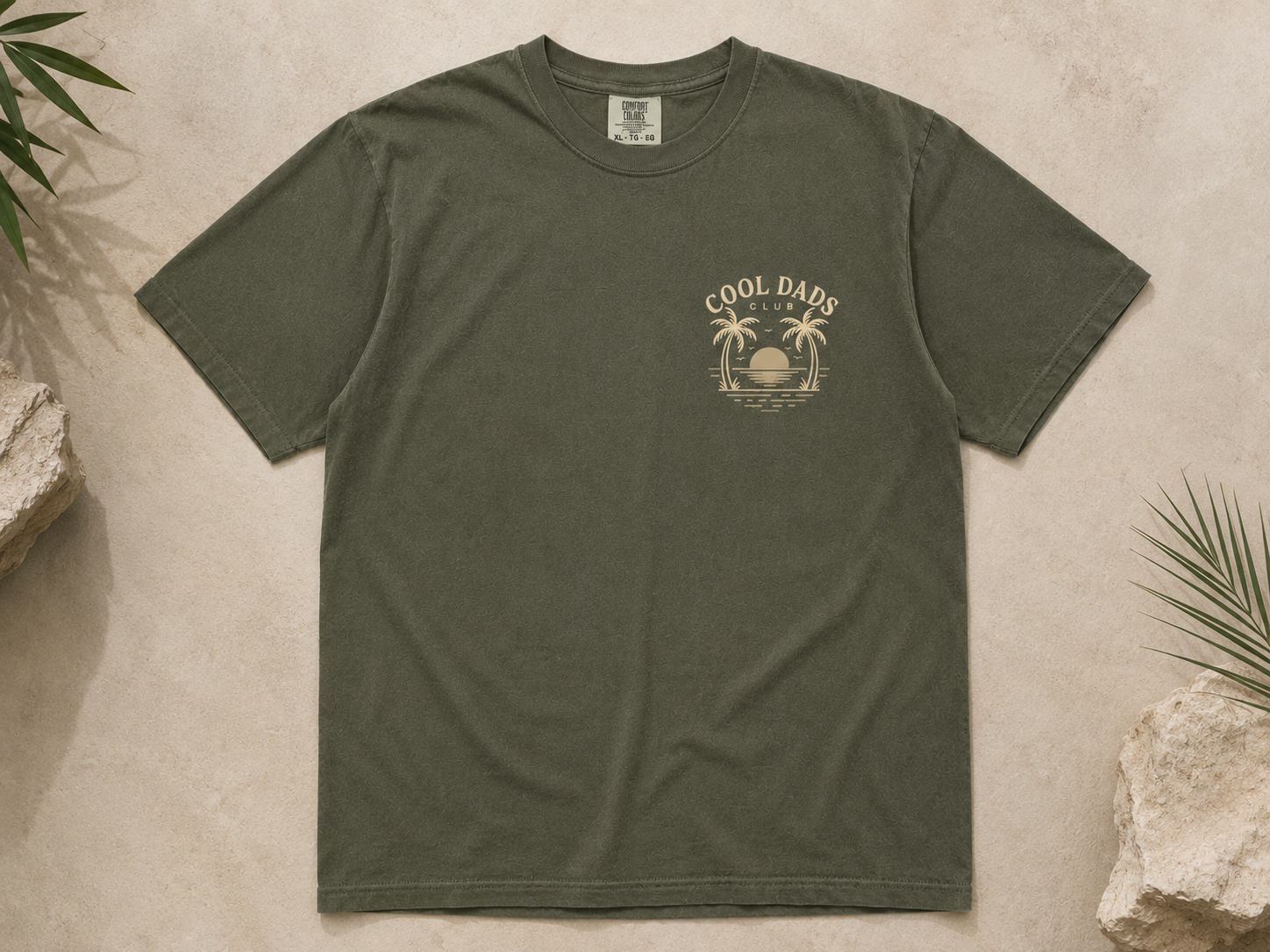 Cool Dads Club – Vintage Coastal Dad Shirt | Retro Palm Tree Comfort Colors Tee | Minimalist Summer Dad Graphic Tee