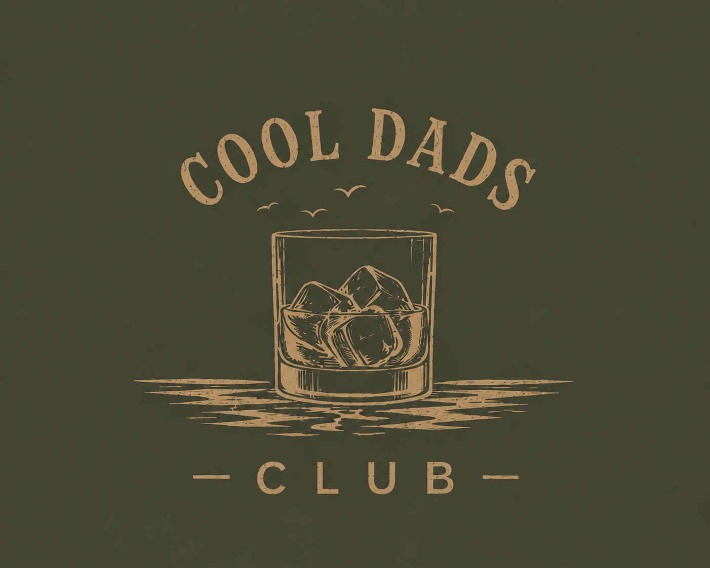 Cool Dads Club Whiskey Tee – Vintage Dad Shirt | Retro Whiskey Glass Graphic T-Shirt | Comfort Colors Military Green Tee | Father’s Day Gift for Dad