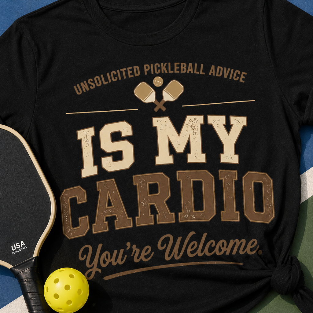 Unsolicited Pickleball Advice Is My Cardio Shirt | Funny Pickleball Tee | Vintage Pickleball Graphic Unisex Softstyle T-Shirt