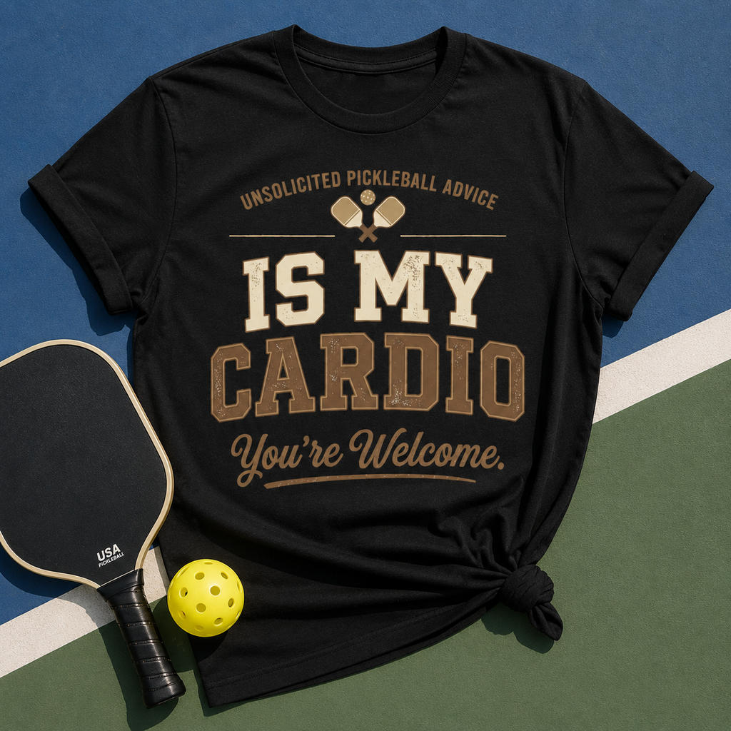 Unsolicited Pickleball Advice Is My Cardio Shirt | Funny Pickleball Tee | Vintage Pickleball Graphic Unisex Softstyle T-Shirt