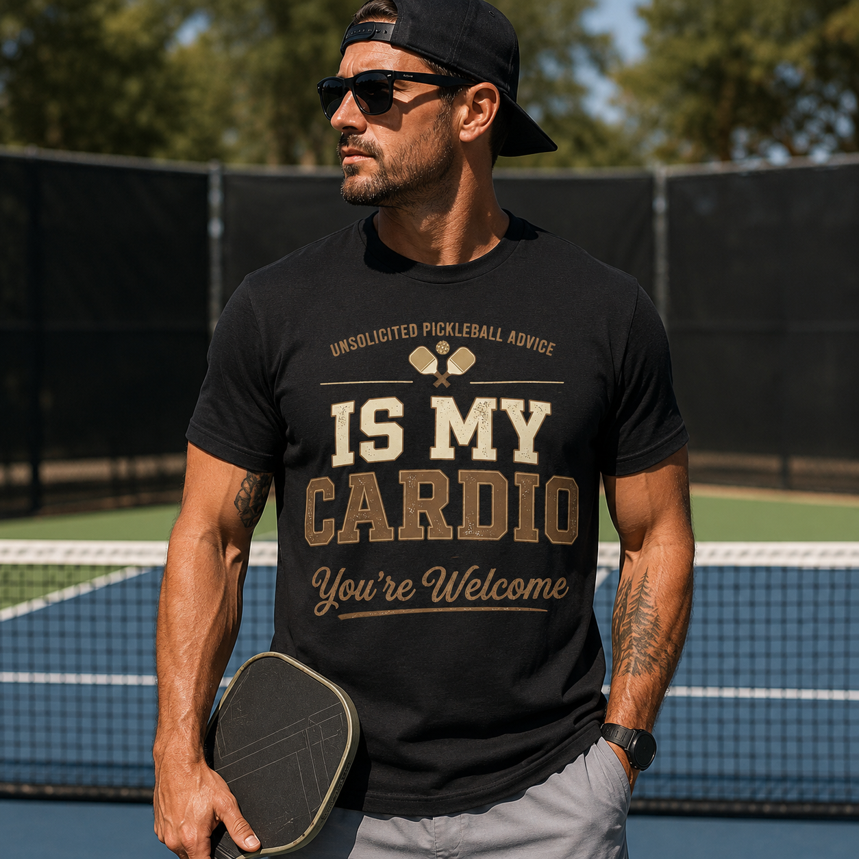 Unsolicited Pickleball Advice Is My Cardio Shirt | Funny Pickleball Tee | Vintage Pickleball Graphic Unisex Softstyle T-Shirt