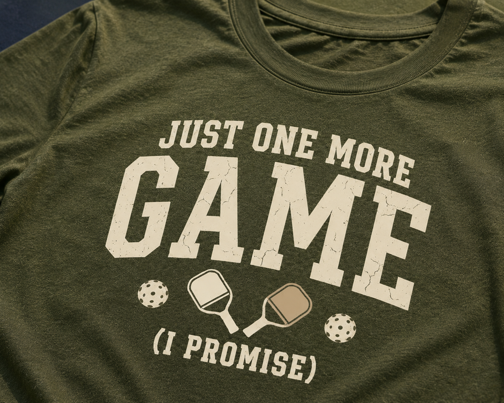 Just One More Game Shirt – Funny Pickleball T-Shirt, Pickleball Gift for Men & Women