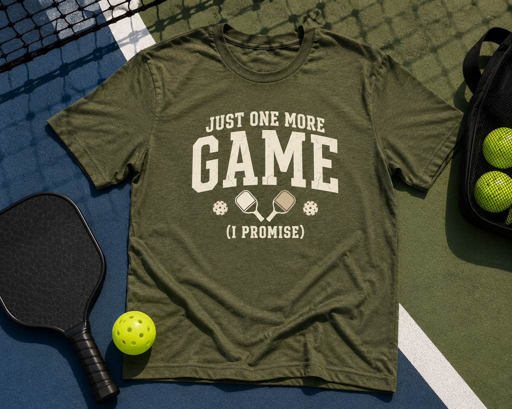 Just One More Game Shirt – Funny Pickleball T-Shirt, Pickleball Gift for Men & Women