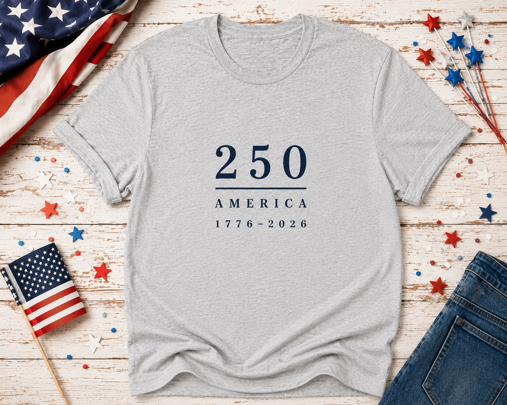 America 250 Shirt | 1776-2026 USA Anniversary Tee | Minimalist Patriotic T-Shirt | American Heritage Semiquincentennial