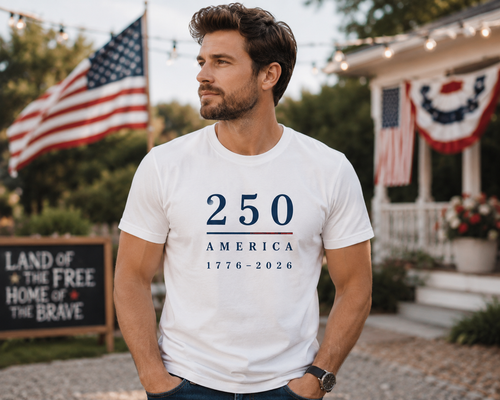 America 250 Shirt | 1776-2026 USA Anniversary Tee | Minimalist Patriotic T-Shirt | American Heritage Semiquincentennial