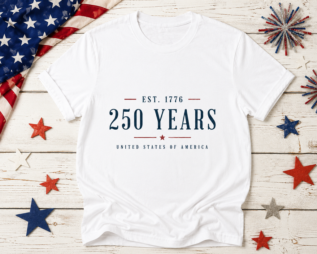 250 Years Shirt | EST. 1776 Patriotic Tee | United States of America T-Shirt | Minimalist America 250 Heritage Shirt