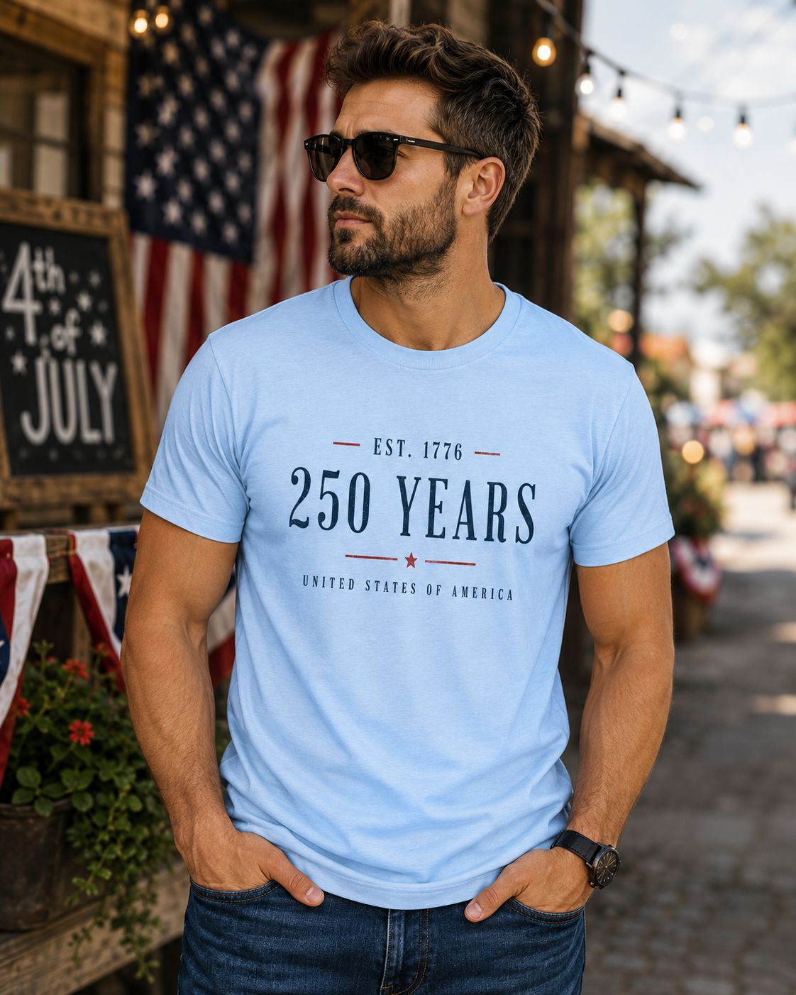 250 Years Shirt | EST. 1776 Patriotic Tee | United States of America T-Shirt | Minimalist America 250 Heritage Shirt