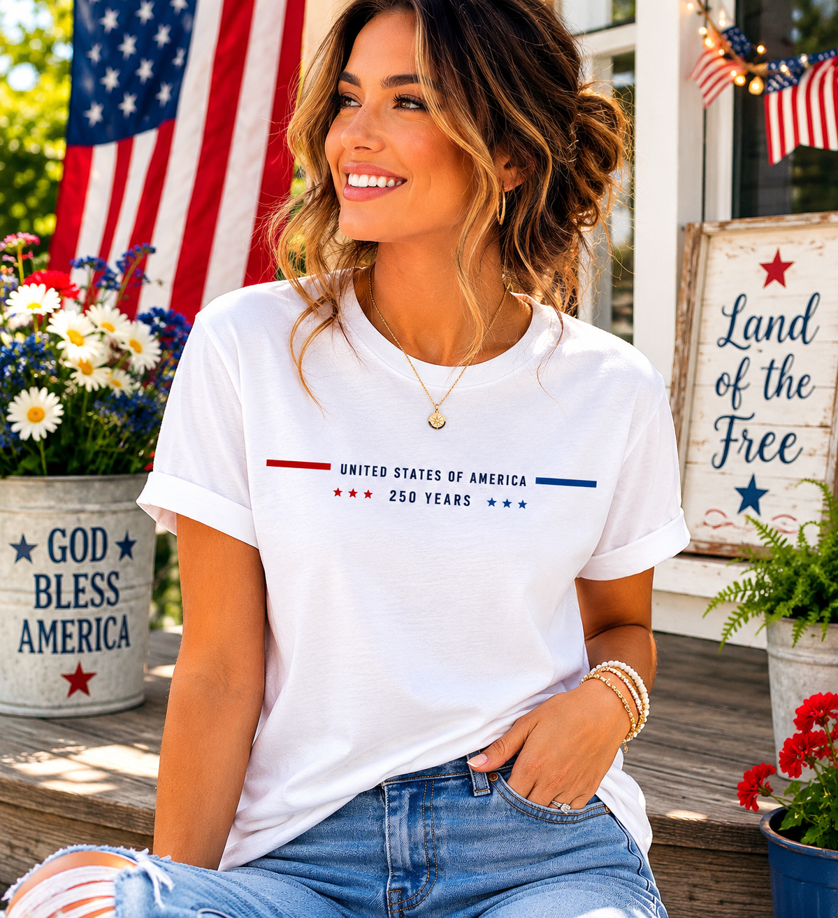 United States of America 250 Years Shirt | Minimalist Patriotic Tee | USA Semiquincentennial 2026 Shirt | American Heritage T-Shirt