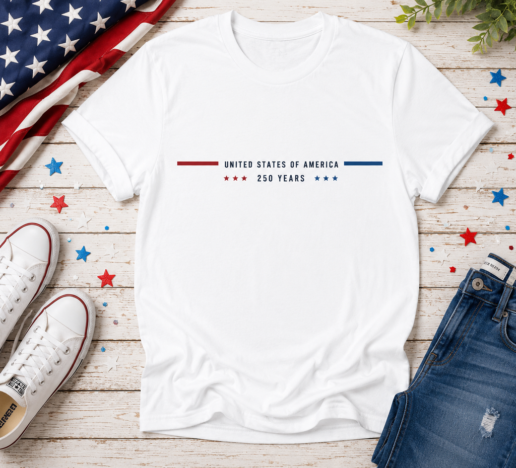 United States of America 250 Years Shirt | Minimalist Patriotic Tee | USA Semiquincentennial 2026 Shirt | American Heritage T-Shirt