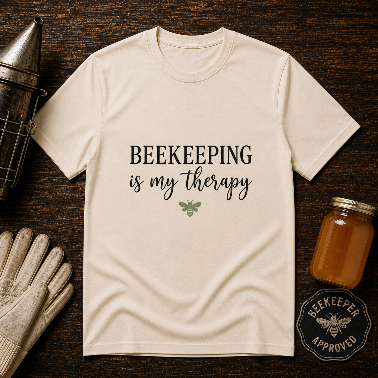 Beekeeping is my Therapy Shirt – Beekeeping T-Shirt – Save the Bees Apparel