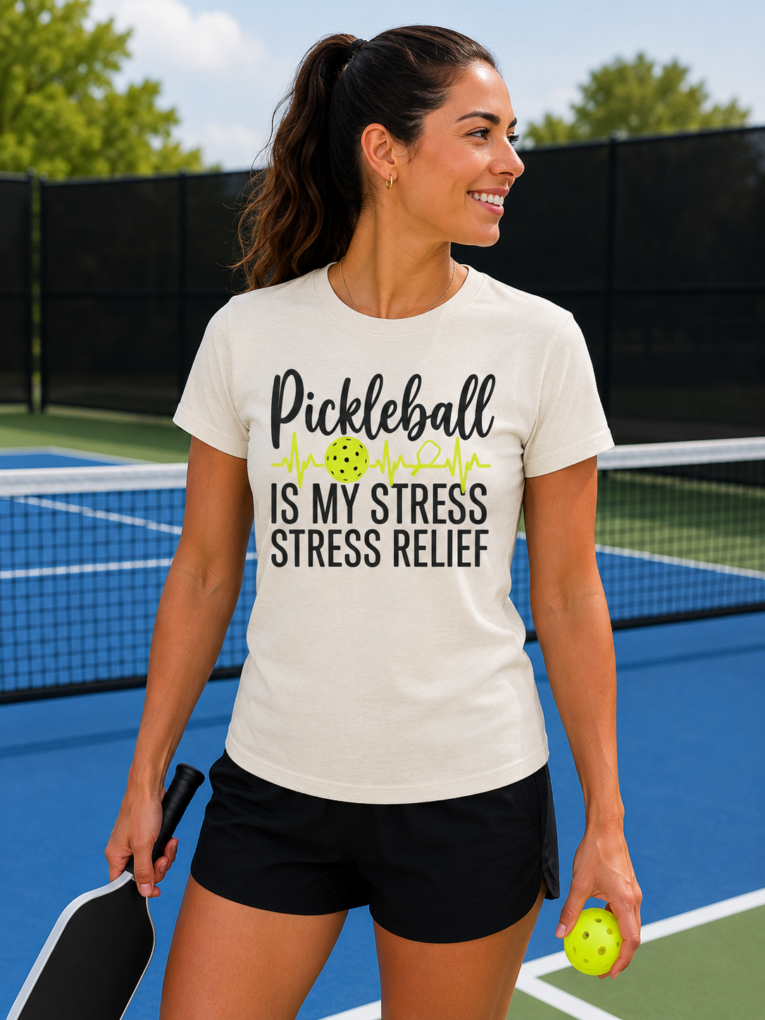 Pickleball Is My Stress Relief Shirt – Funny Pickleball Therapy Tee for Men & Women