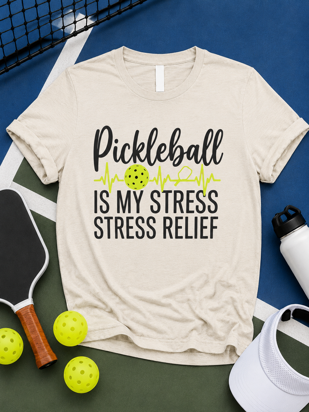 Pickleball Is My Stress Relief Shirt – Funny Pickleball Therapy Tee for Men & Women