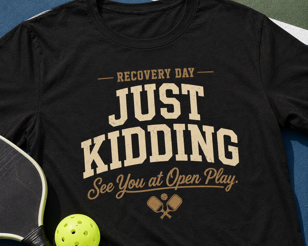 Recovery Day Just Kidding Pickleball Shirt | Funny Open Play Pickleball Tee | Vintage Pickleball Graphic T-Shirt