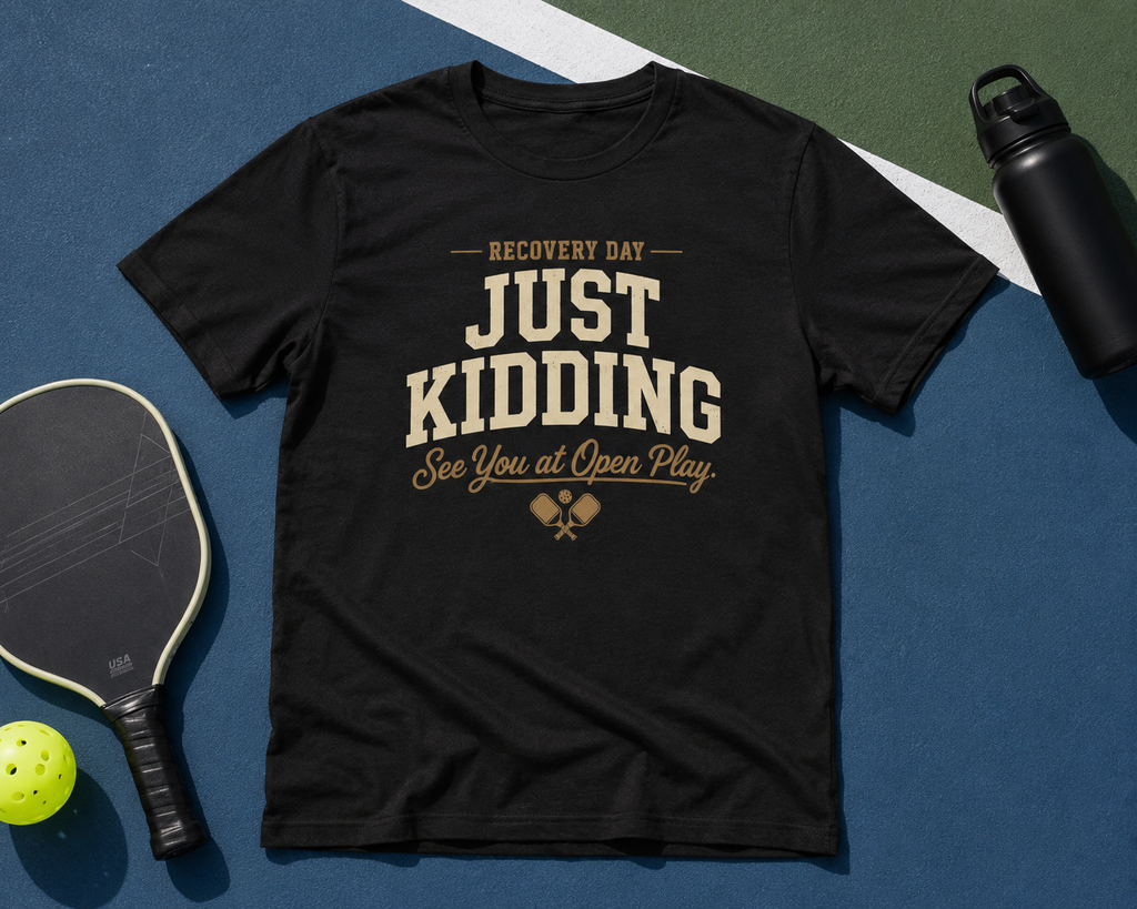Recovery Day Just Kidding Pickleball Shirt | Funny Open Play Pickleball Tee | Vintage Pickleball Graphic T-Shirt