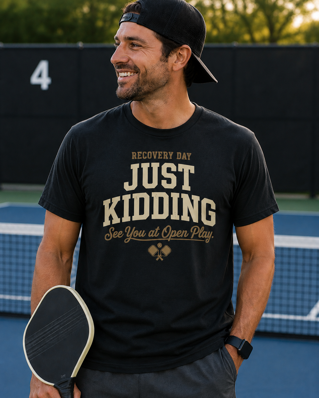 Recovery Day Just Kidding Pickleball Shirt | Funny Open Play Pickleball Tee | Vintage Pickleball Graphic T-Shirt