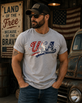 USA Patriotic Vintage T-Shirt | Distressed Red White & Blue Americana Graphic Tee