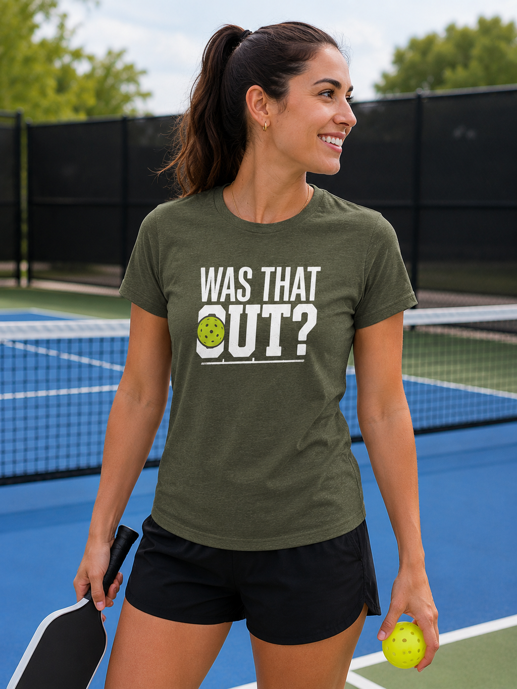 Was That Out? Pickleball Shirt – Funny Pickleball Tee | Pickleball Player Gift | Retro Court Humor Graphic T-Shirt