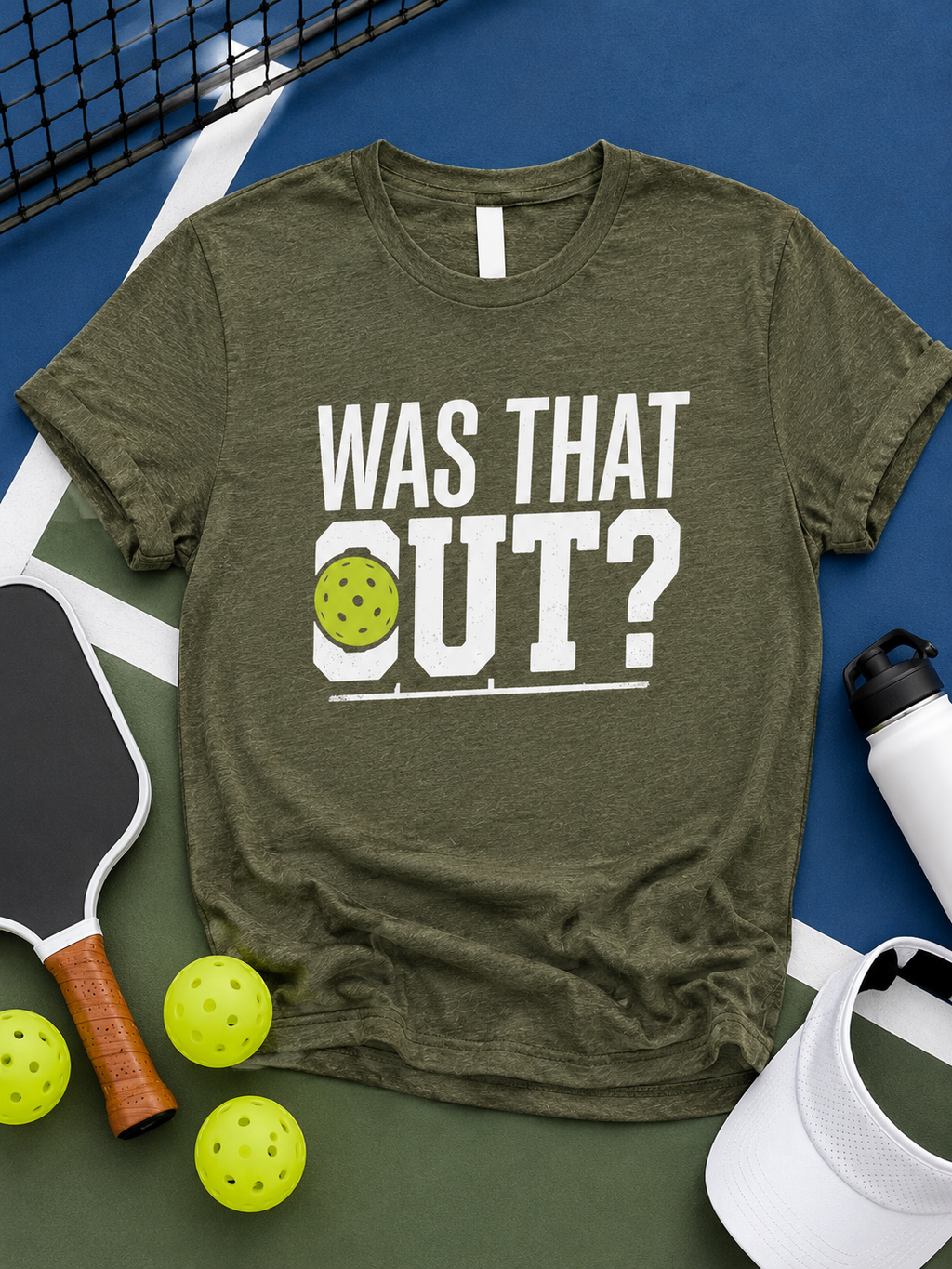 Was That Out? Pickleball Shirt – Funny Pickleball Tee | Pickleball Player Gift | Retro Court Humor Graphic T-Shirt